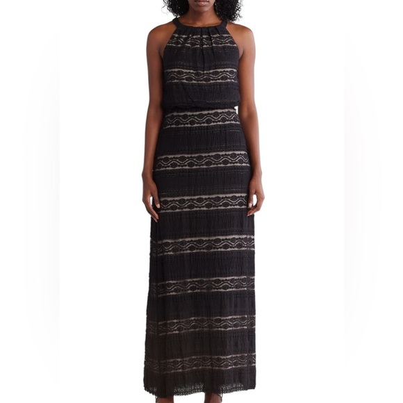 Eliza J. Halter Neck. Sleeveless LaceMaxi Dress - www.disolcolor.com